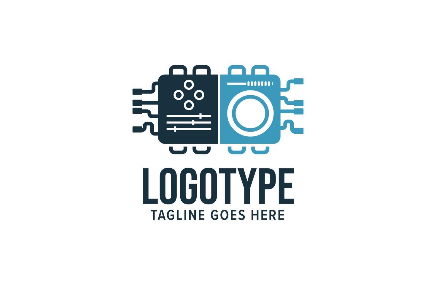 Modern Music Controller Logo Design Template vector