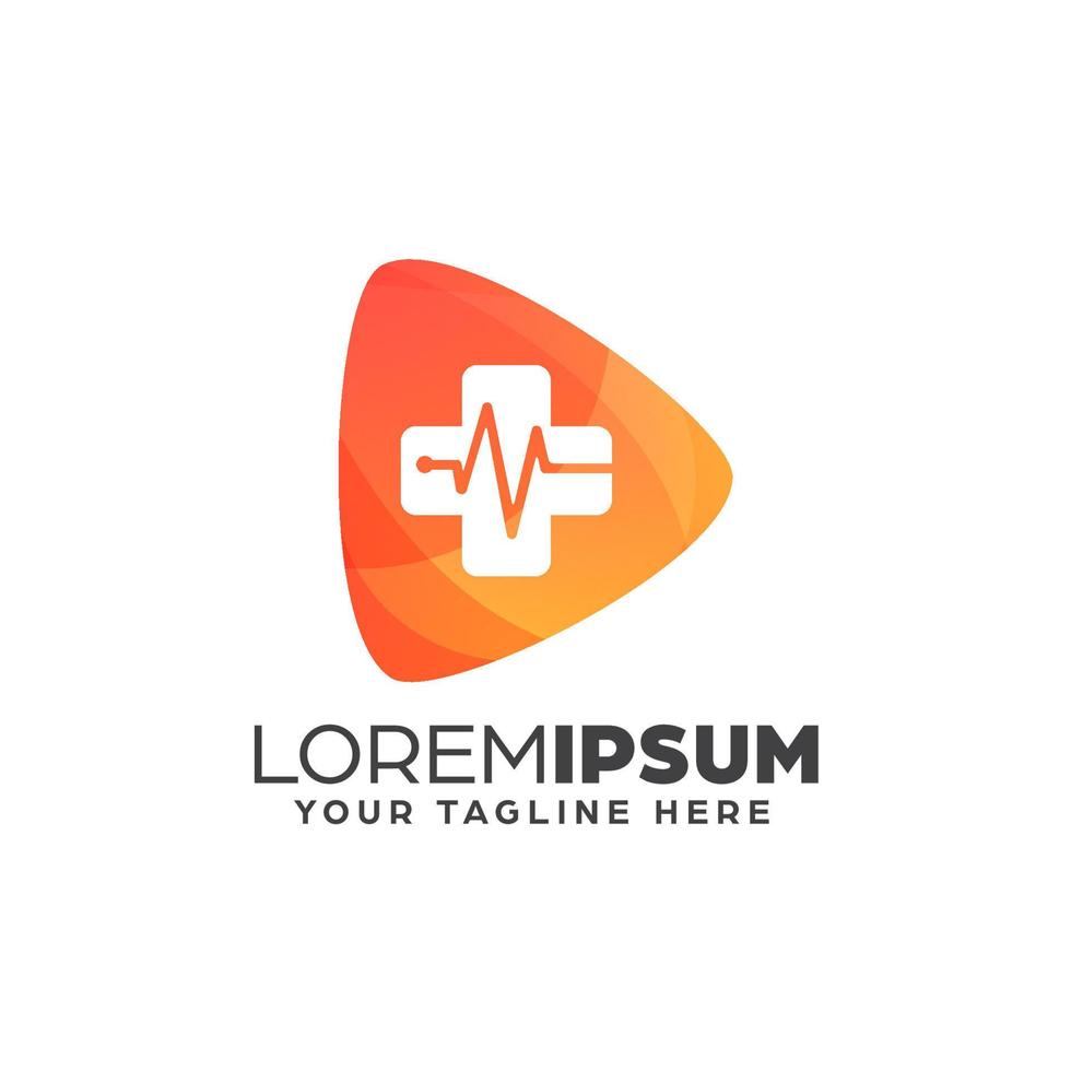 Gradient Abstract Health Play Logo Design Template vector