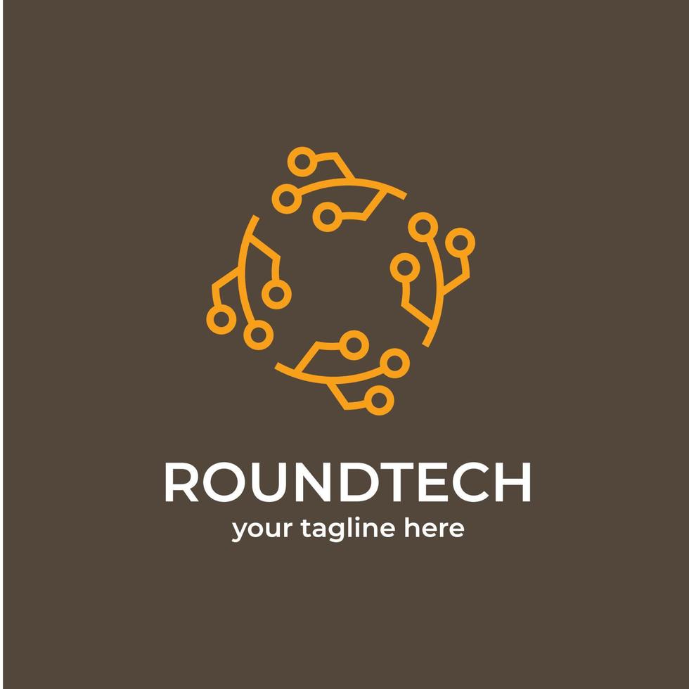 Round Tech Logo Design Template Inspiration - Vector