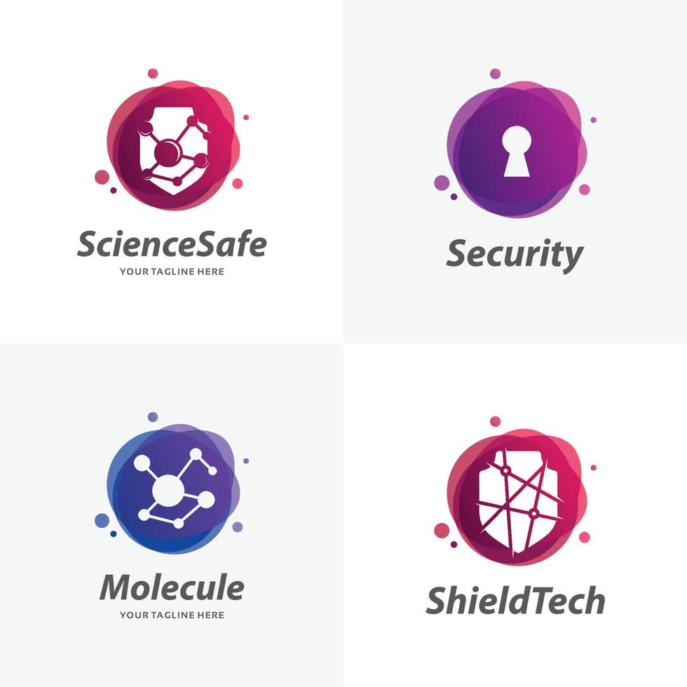 conjunto de plantillas de diseño de logotipo seguro de seguridad vector