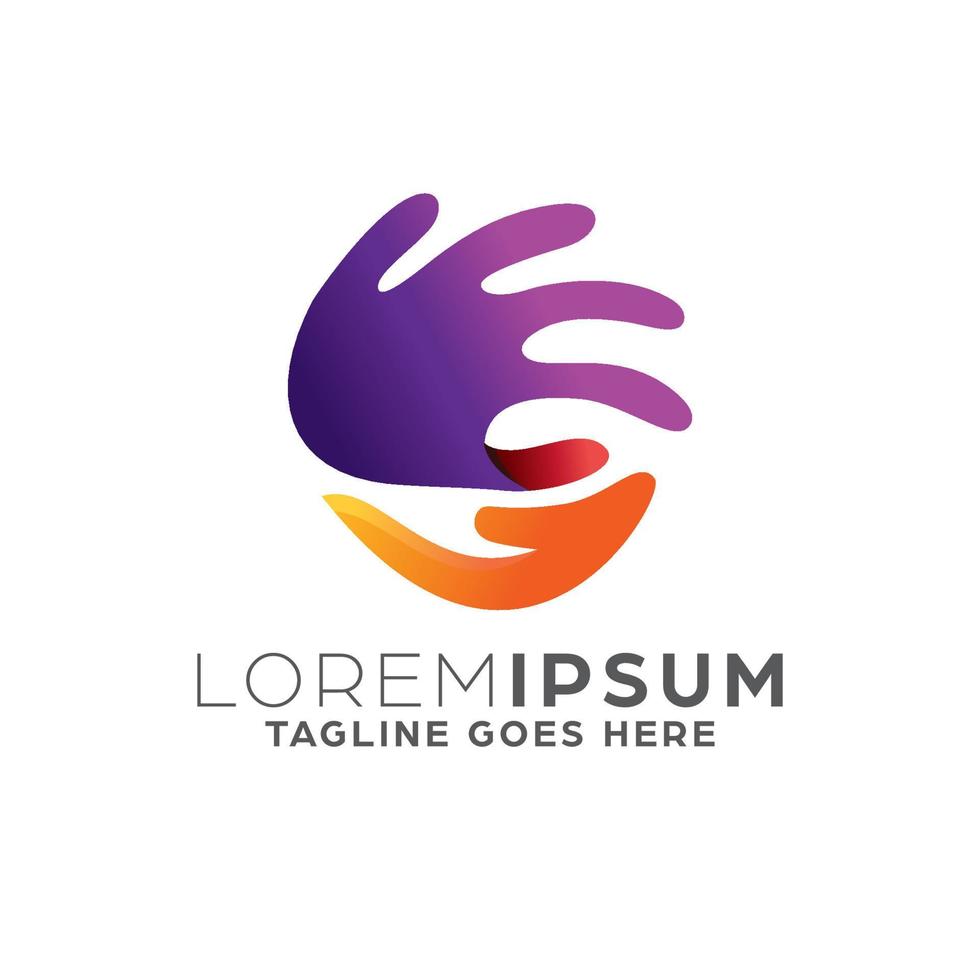 Gradient Abstract Hand Care Gradient Logo Template vector