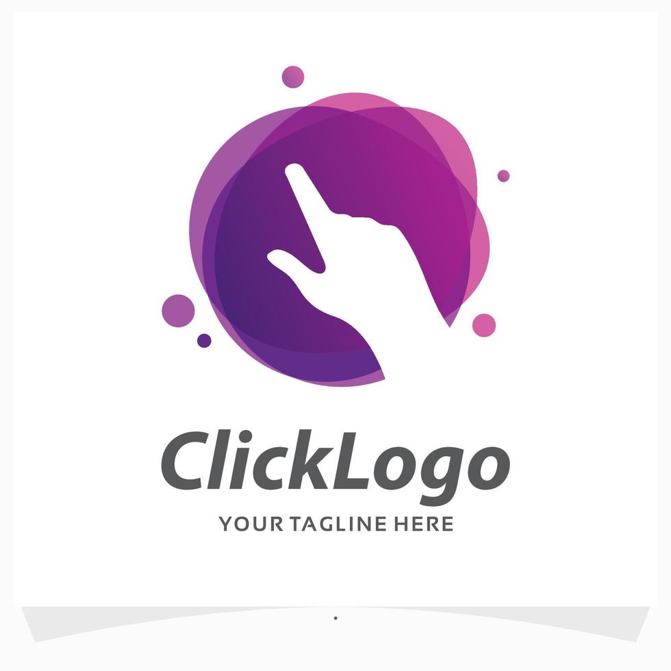 plantilla de diseño de logotipo de clic manual vector