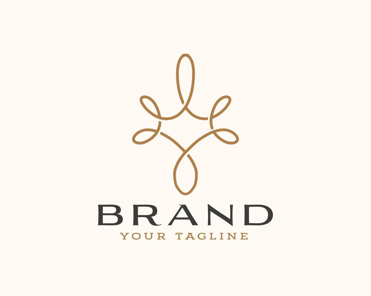 Abstract brand curve line logo design template vector