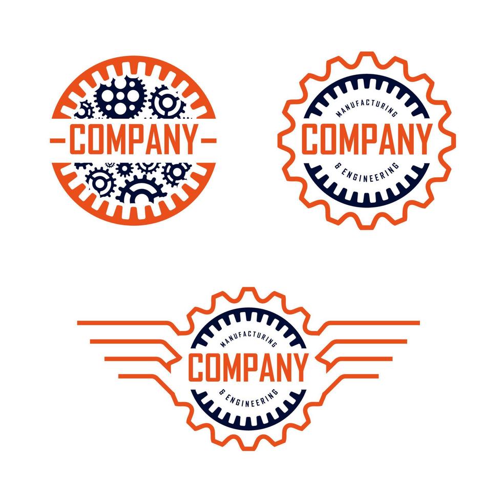 collection of automotive gear logo design template vector
