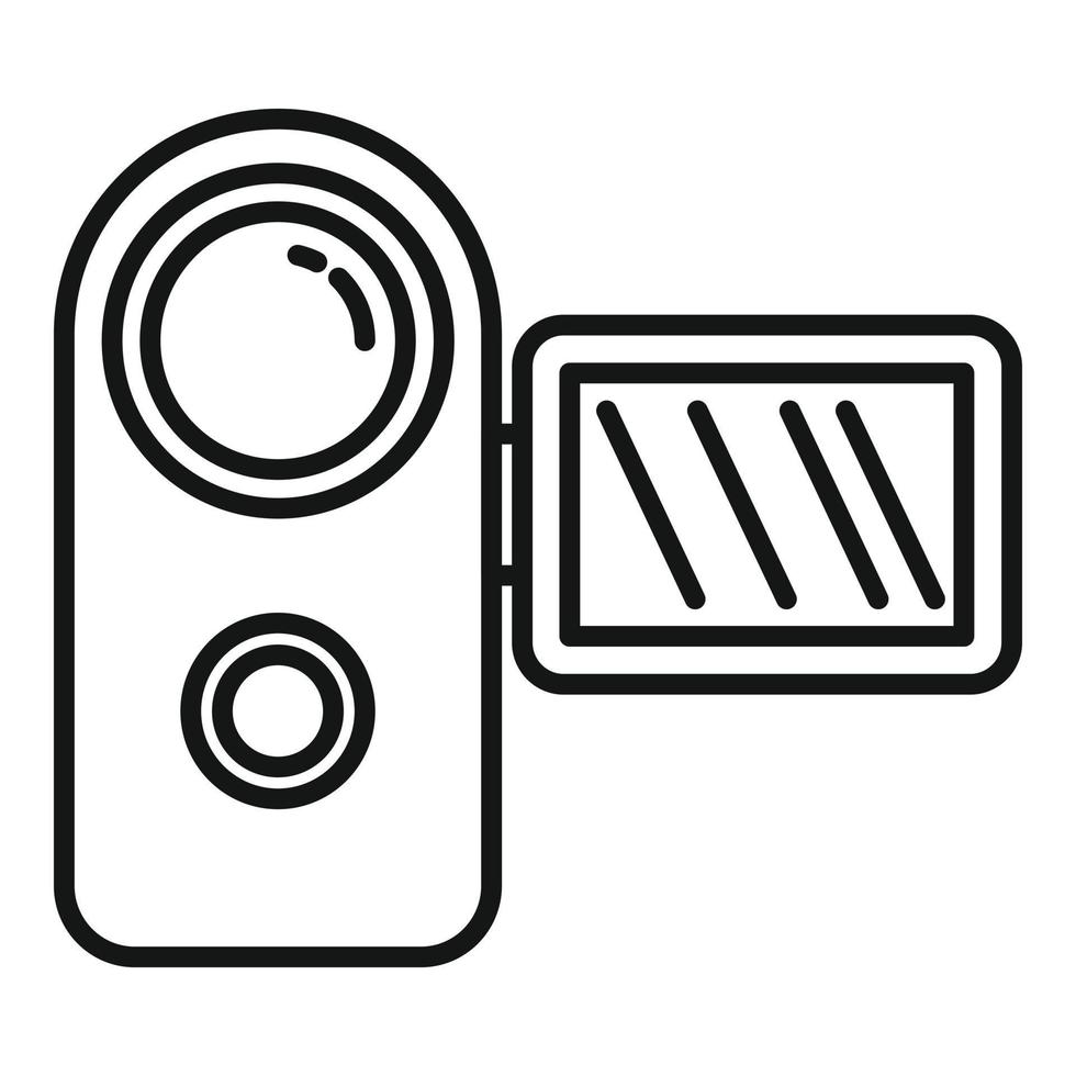 Panel camera icon outline vector. Video camcorder vector