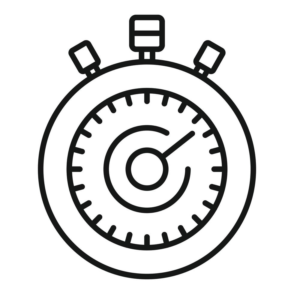 Alarm stopwatch icon outline vector. Stop clock vector