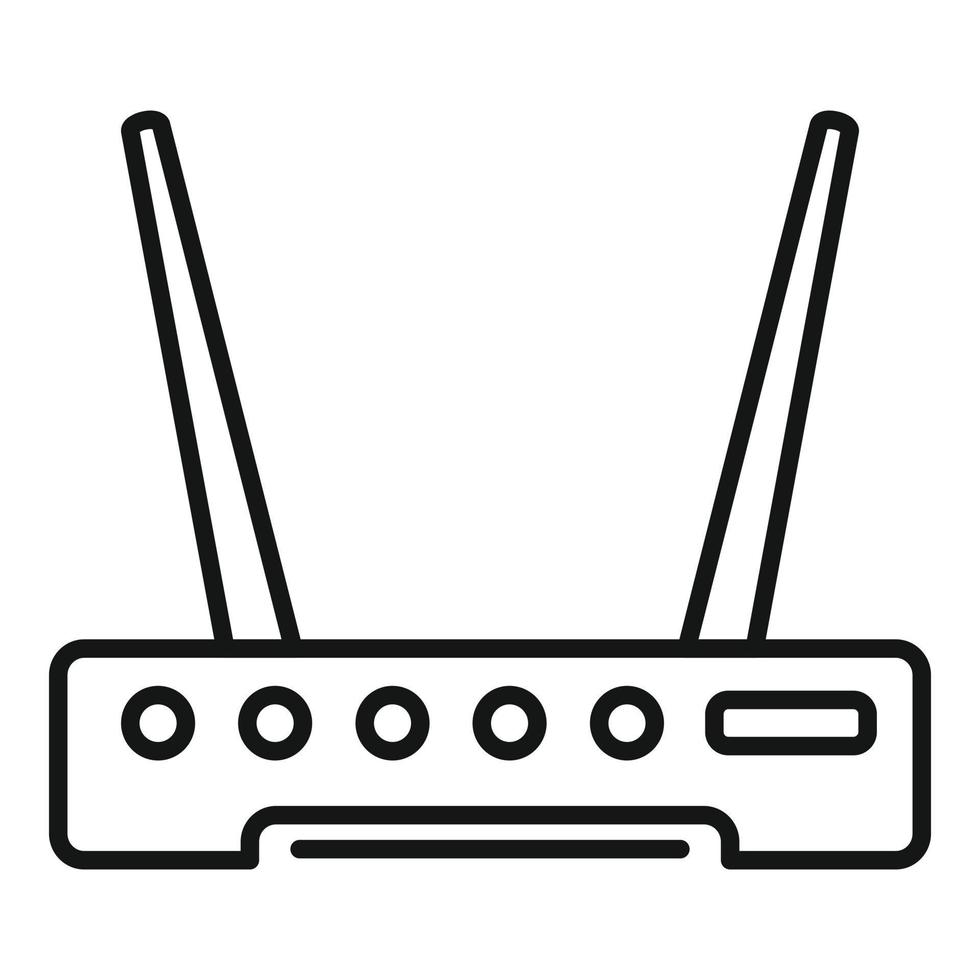 Wlan modem icon outline vector. Wifi internet vector