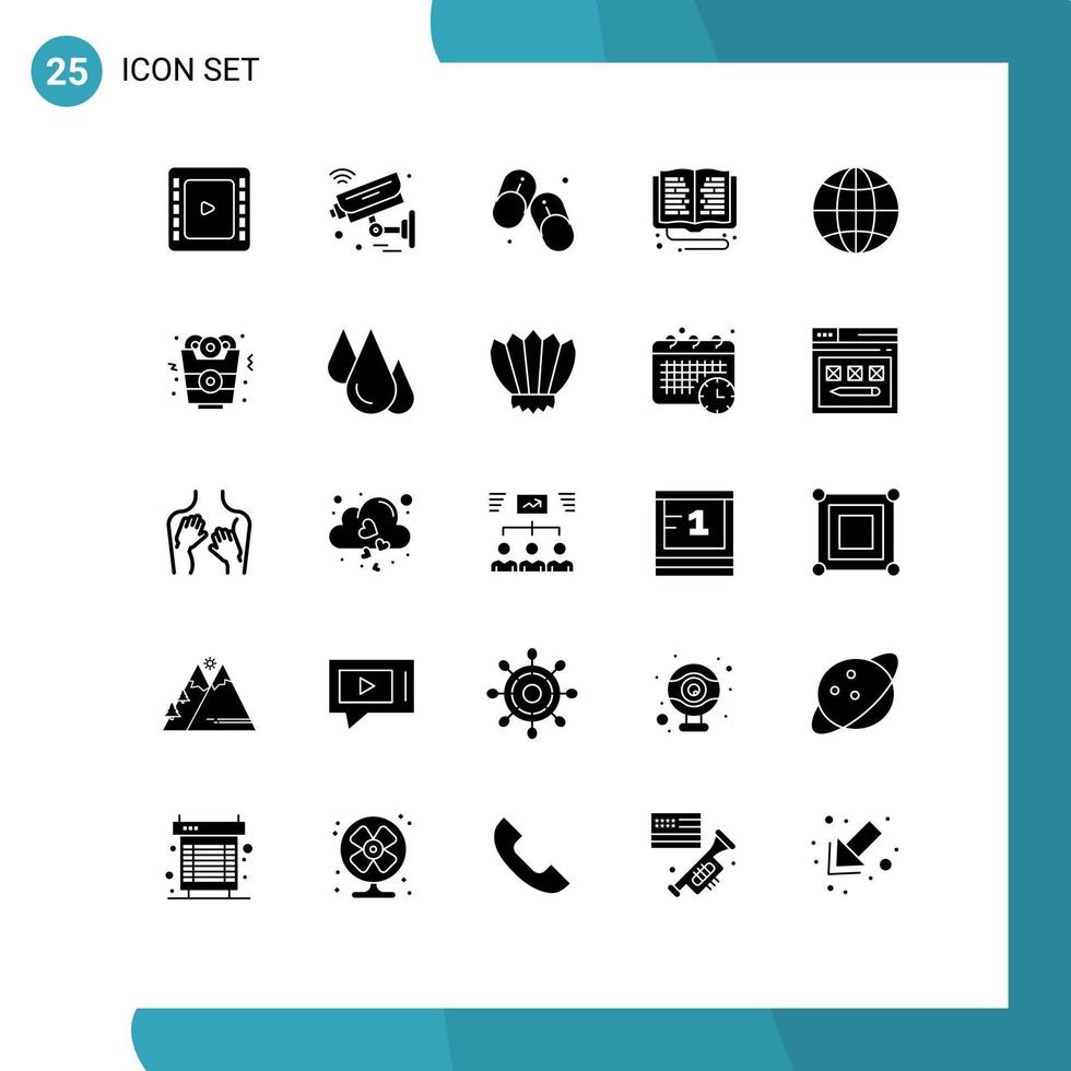 25 User Interface Solid Glyph Pack of modern Signs and Symbols of world online learning flip flops online education Editable Vector Design Elements