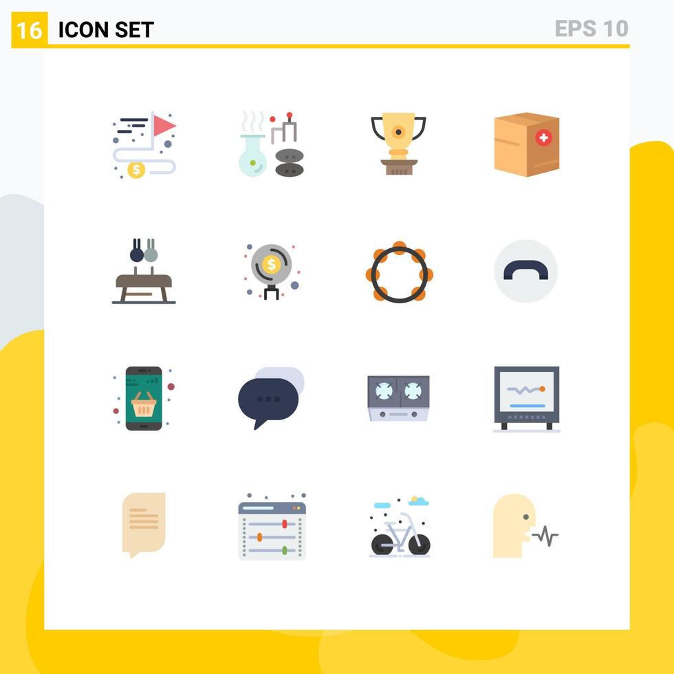 Set of 16 Modern UI Icons Symbols Signs for plus commerce trophy box reward Editable Pack of Creative Vector Design Elements