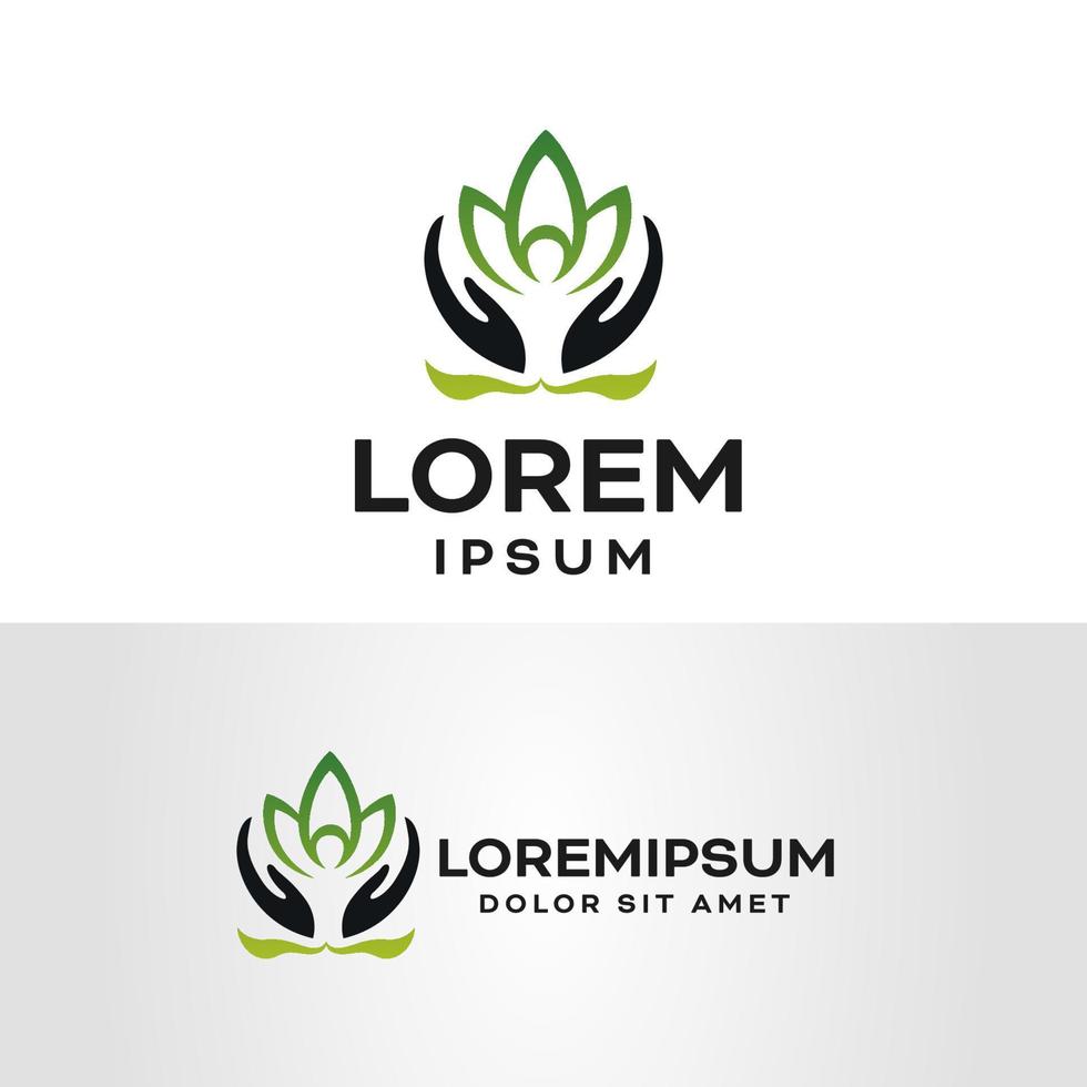 plantilla de diseño de logotipo de spa verde natural con fondo blanco vector