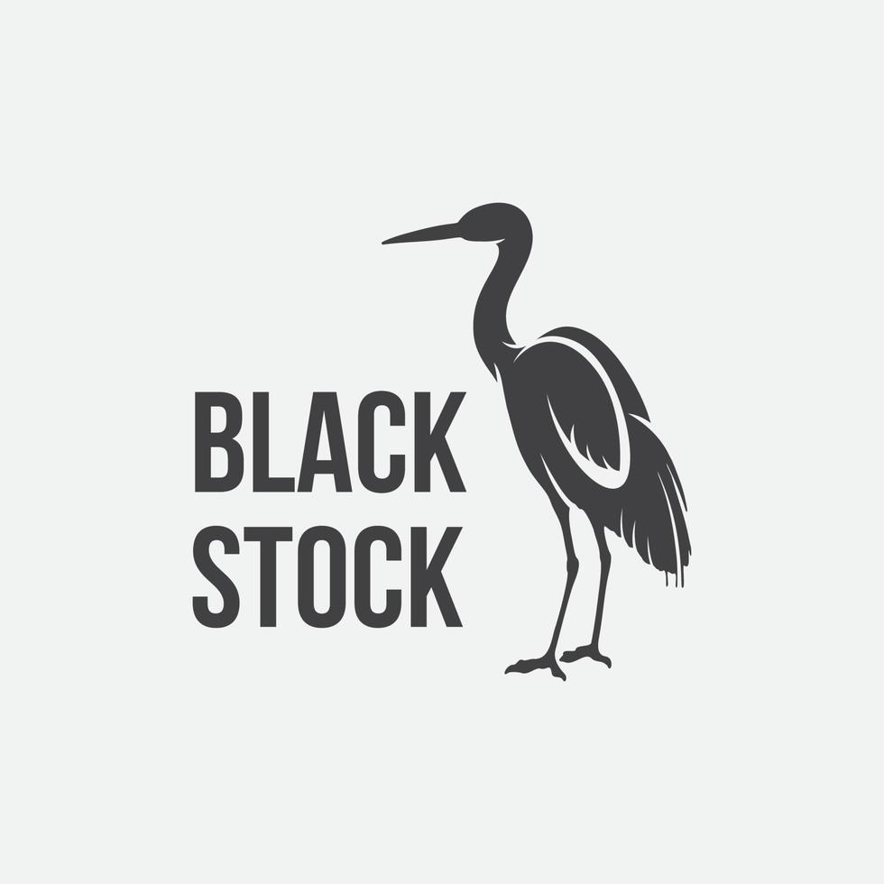 Black Stork Logo Design Template vector