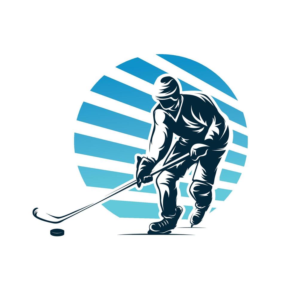 logotipo deportivo de hockey. plantilla de diseño de logotipo de deporte de invierno vector