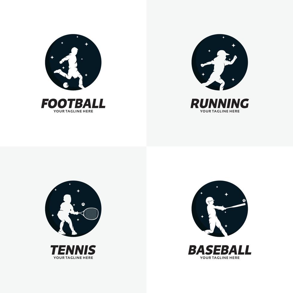 conjunto de plantillas de diseño de logotipo deportivo vector