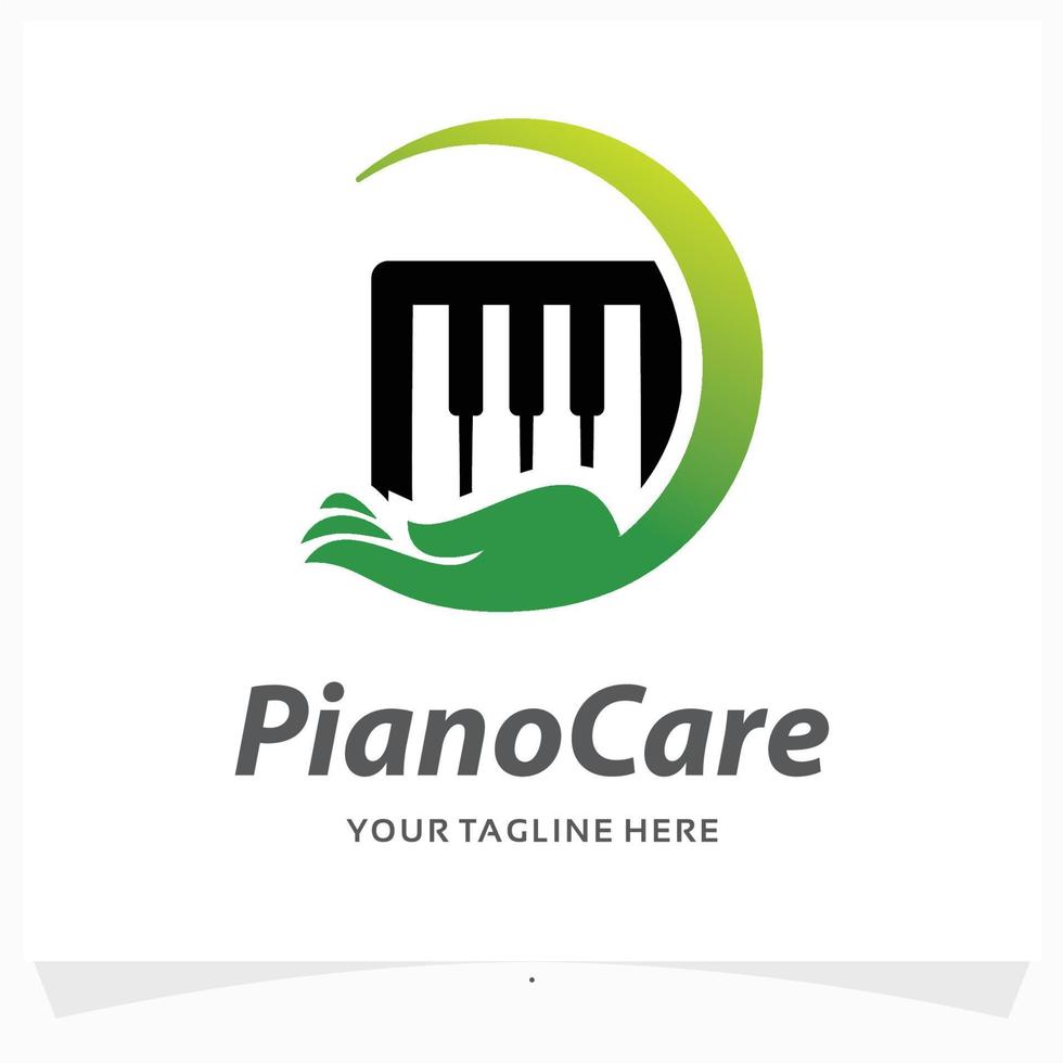 plantilla de diseño de logotipo de cuidado de piano vector