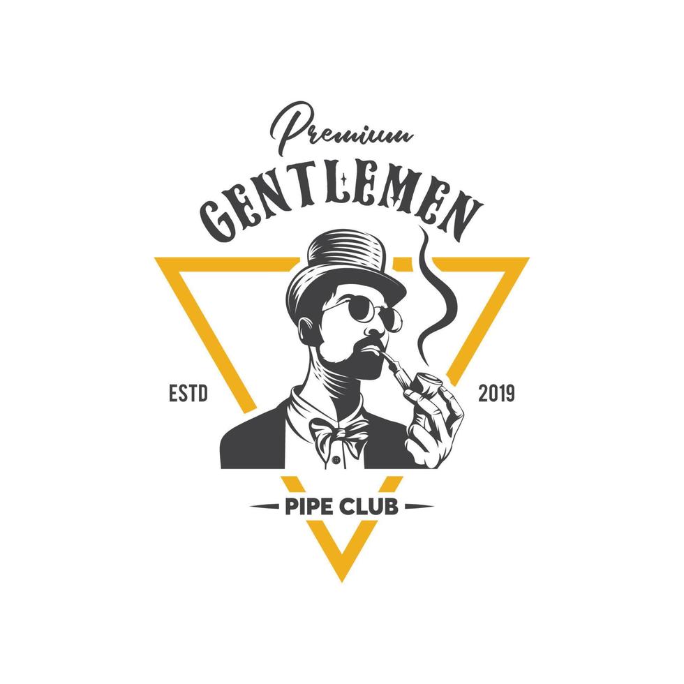 Gentlemen Pipe Club Logo Design Template Inspiration vector