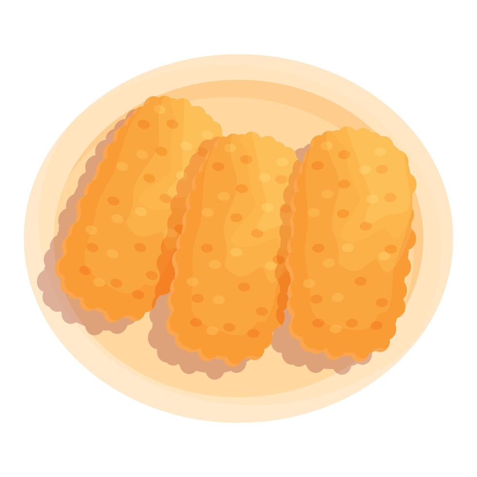 vector de dibujos animados de icono de comida de cocina. comida frita