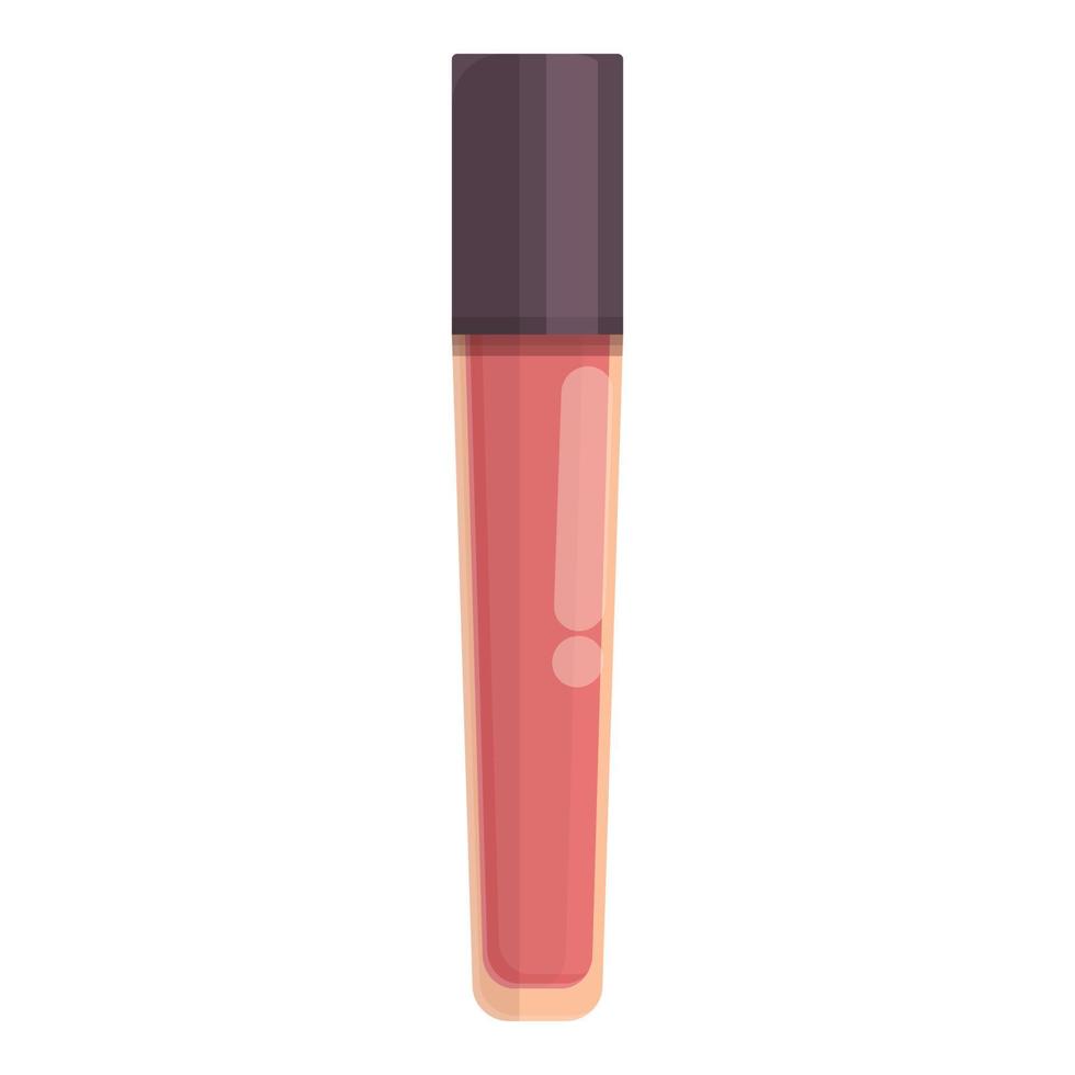 vector de dibujos animados de icono de lápiz labial rosa. cepillo cosmético