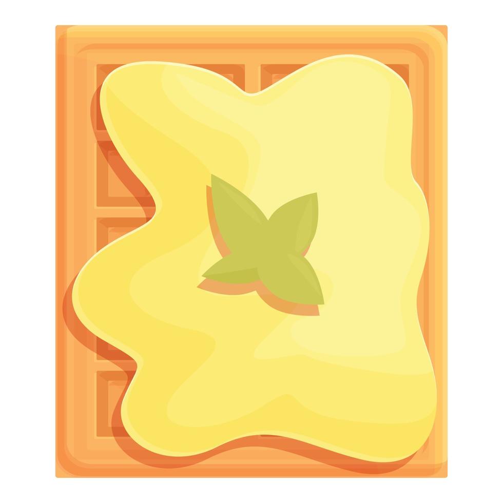 Cream waffle icon cartoon vector. Fruit food vector