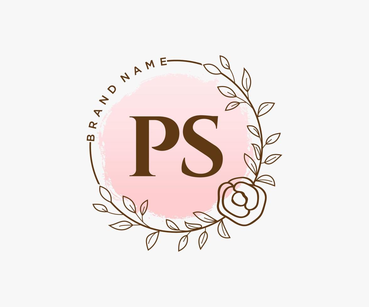 Initial PS feminine logo. Usable for Nature, Salon, Spa, Cosmetic ...