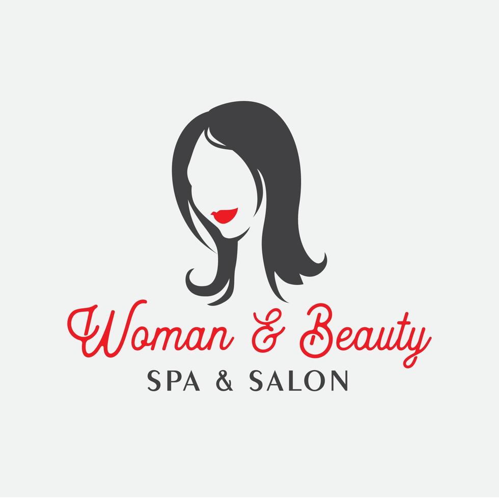 plantilla de diseño de logotipo de spa y salón de belleza y mujer vector