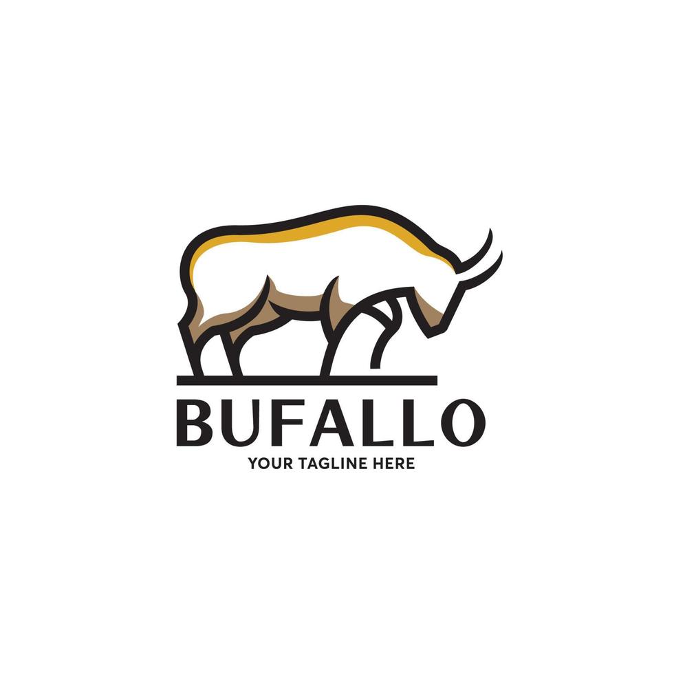 inspiración de plantilla de diseño de logotipo de búfalo - vector