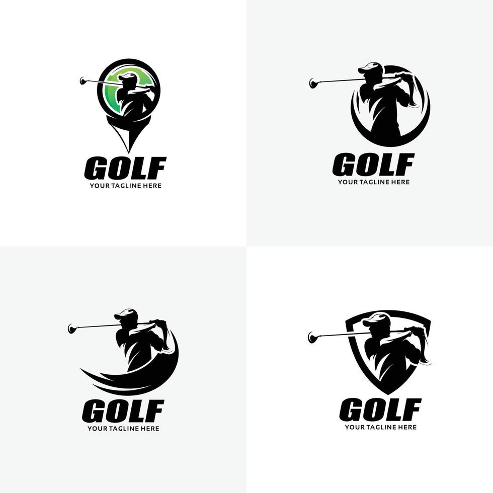 conjunto de plantillas de diseño de logotipos de golf vector