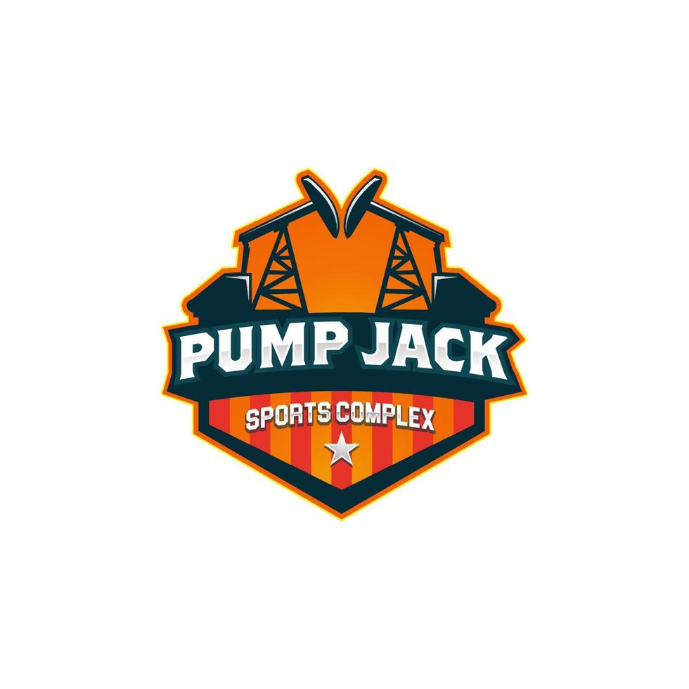 Inspiración en la plantilla de diseño del logotipo de Pump Jack Sport vector