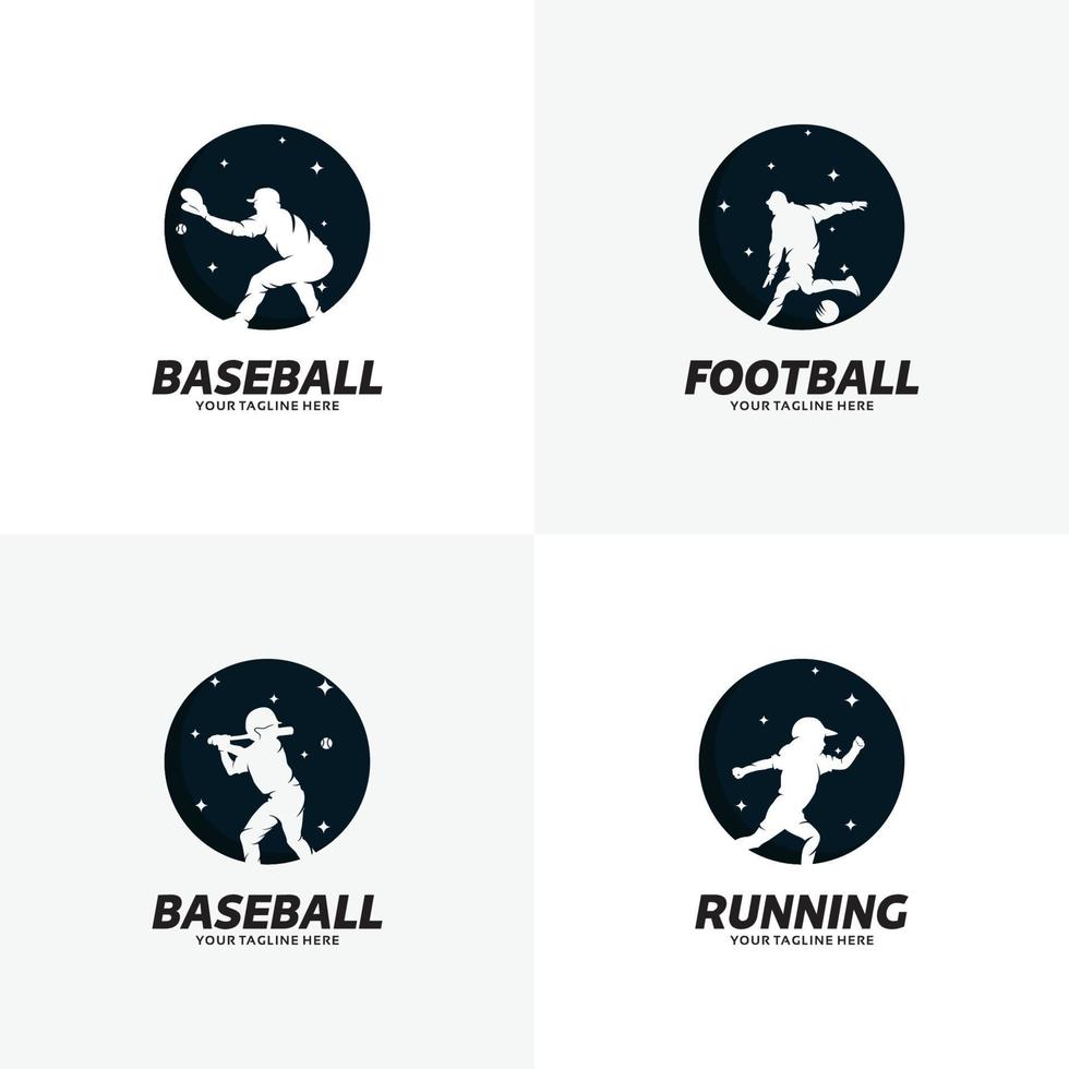 conjunto de plantillas de diseño de logotipo deportivo vector