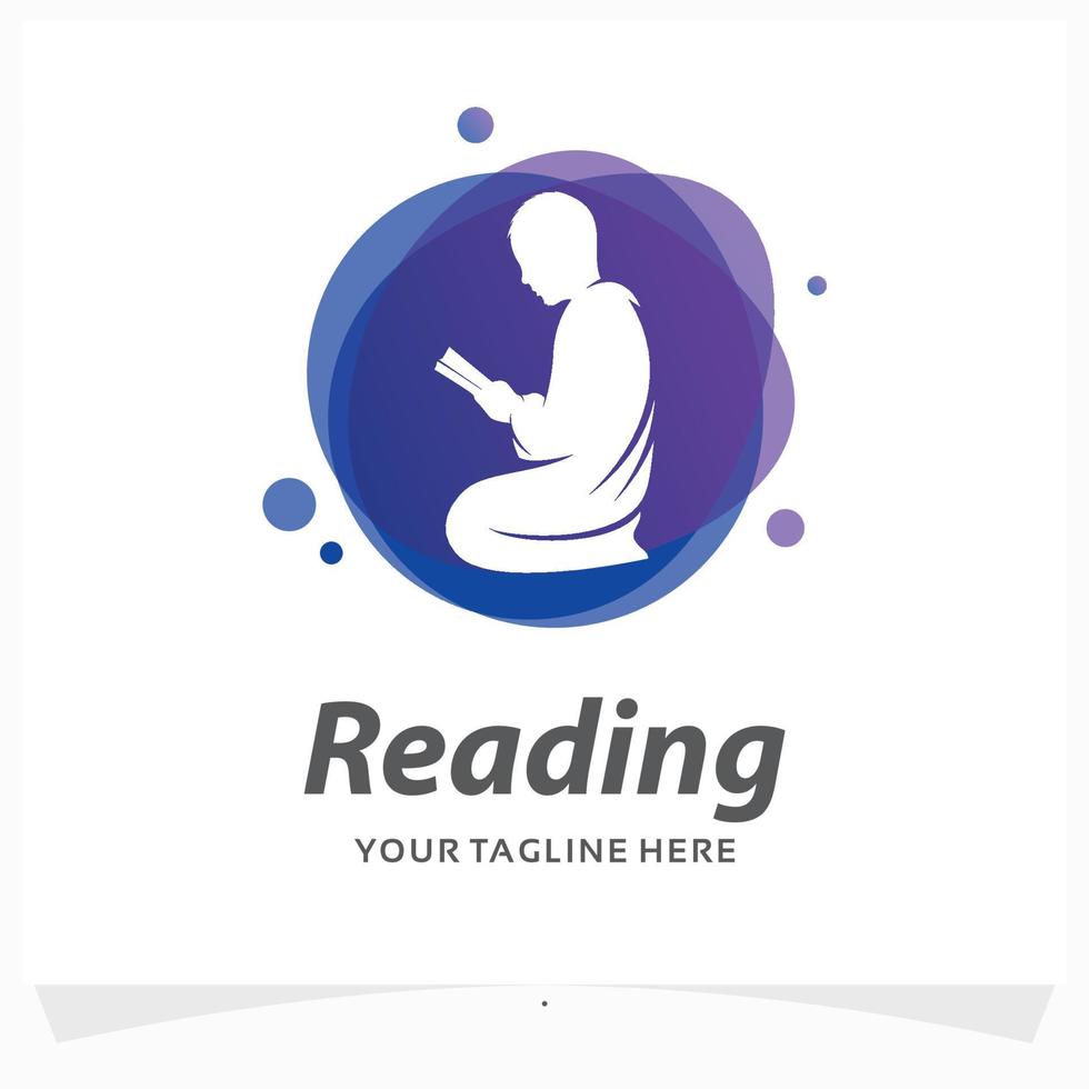 reading logo design template vector