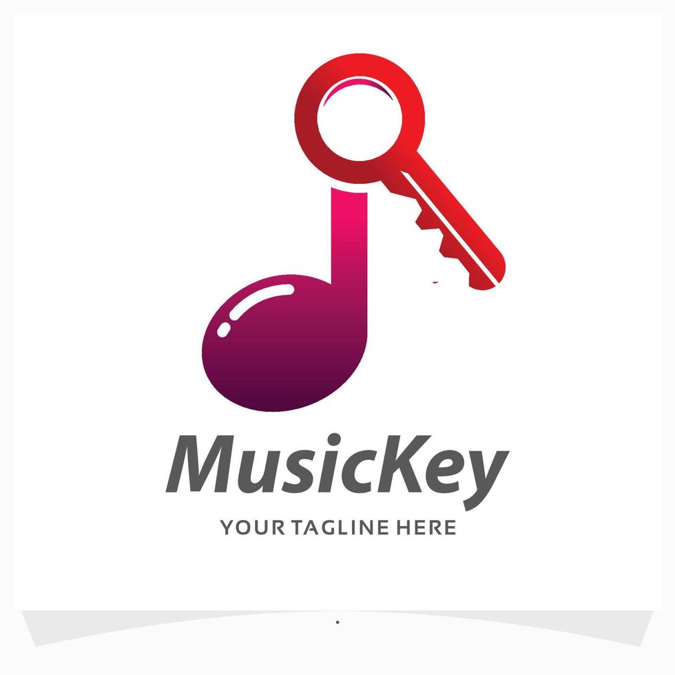 plantilla de diseño de logotipo de tecla de música vector