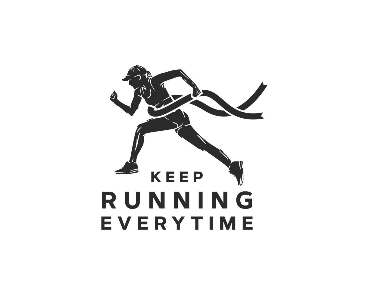 running club logo. marathon event logo design vector
