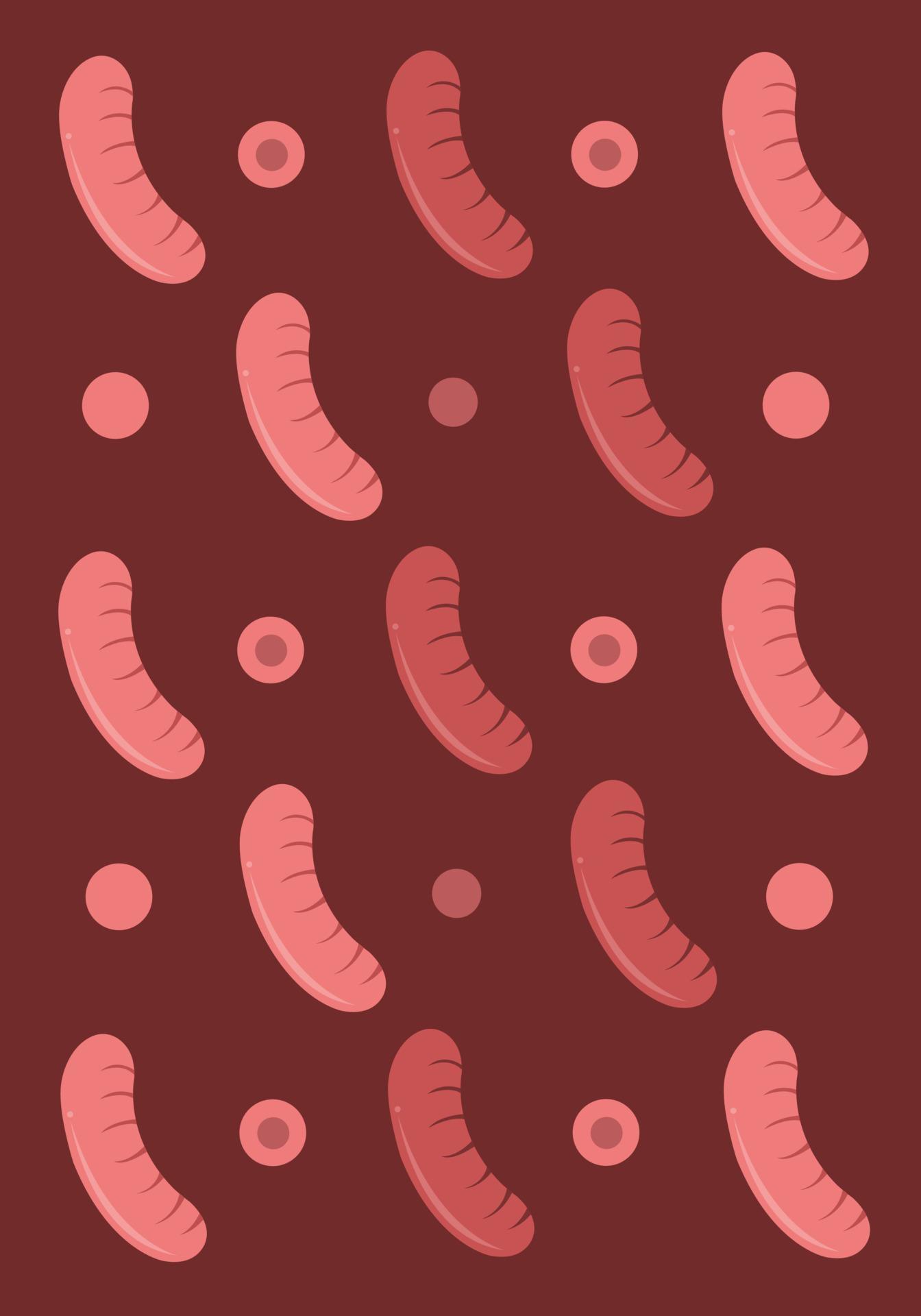 Sausage vector wallpaper for graphic design and decorative element