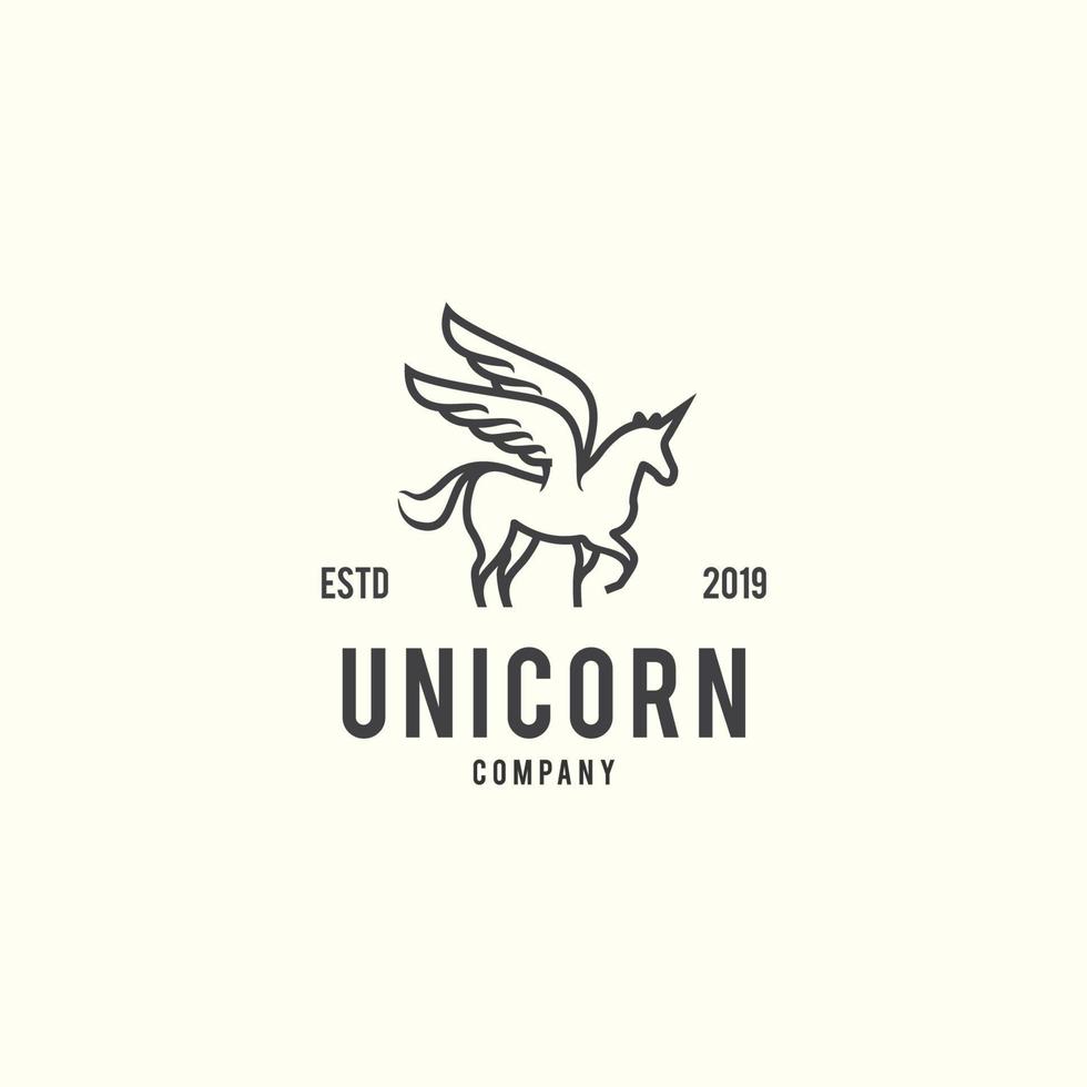 inspiración de plantilla de diseño de logotipo de unicornio - vector