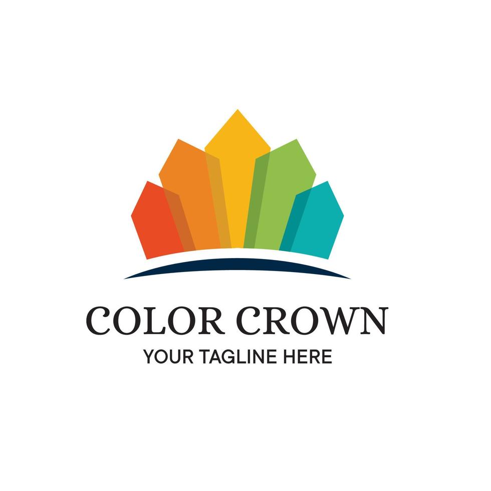 Color Crown Logo Design Template Inspiration - Vector