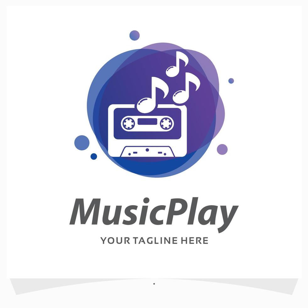 music play logo design template vector