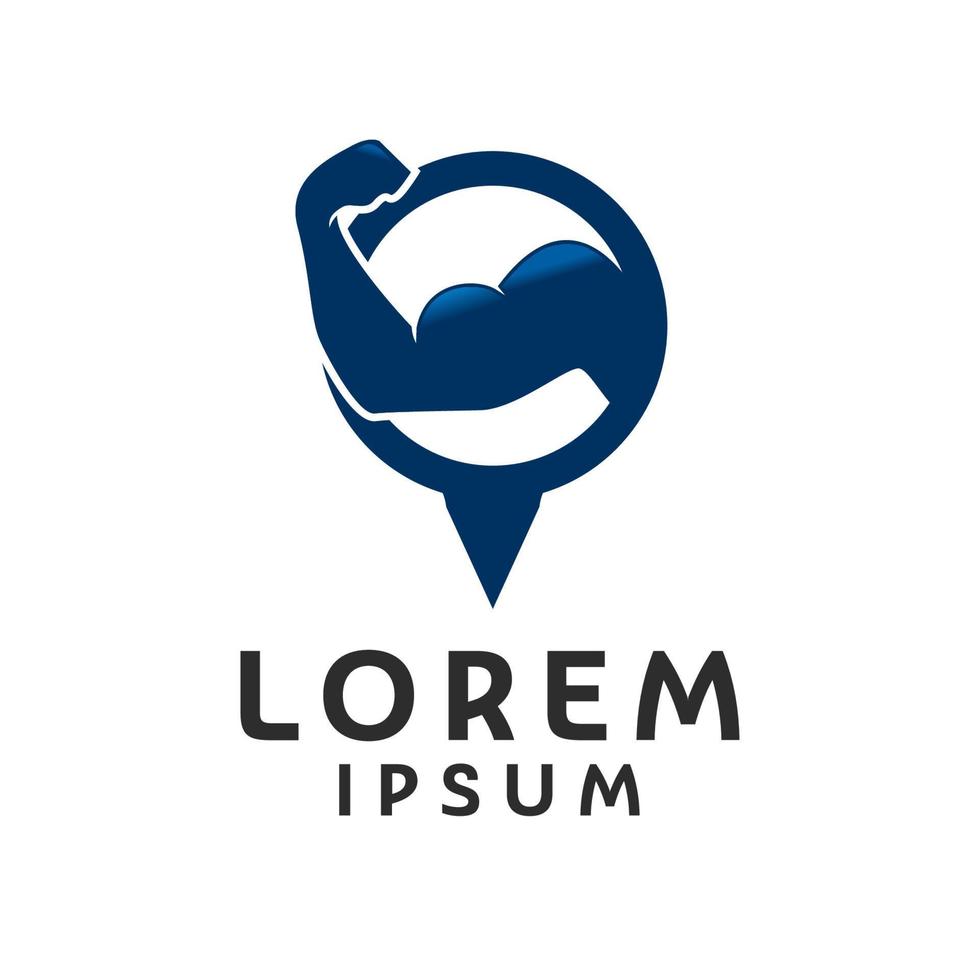 muscle point logo design template vector