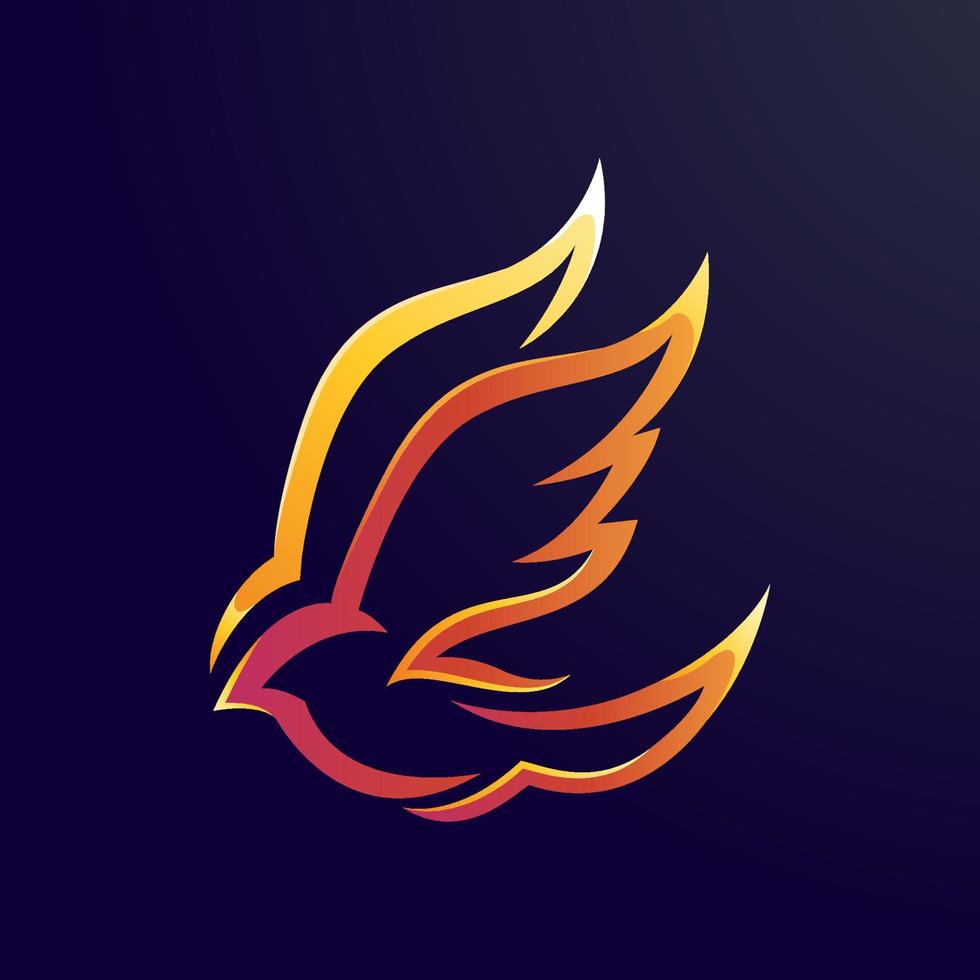 Bird Line Logo Design Template vector