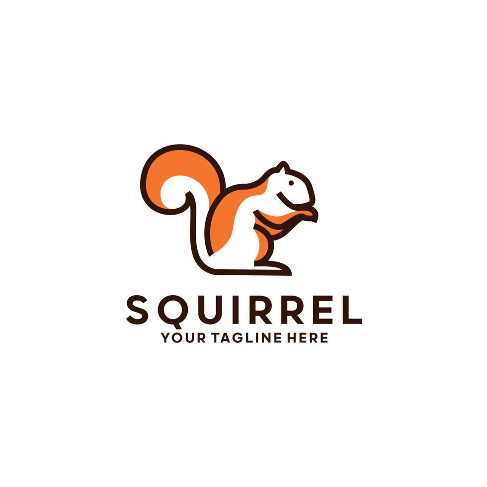 Squirrel Logo Design Template Inspiration - Vector