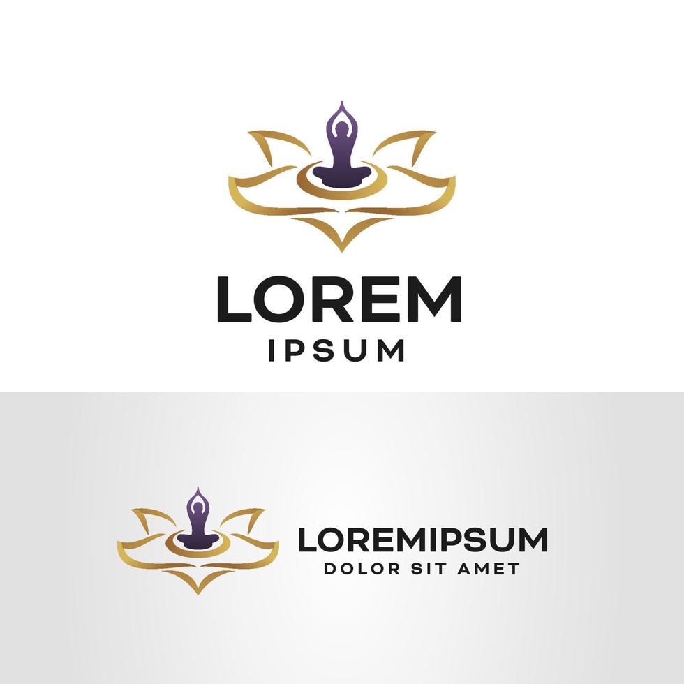 Luxury Yoga Spa Logo Design Template with white background vector