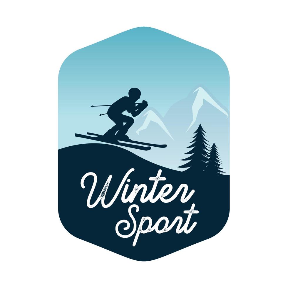 plantilla de diseño de logotipo de deporte de invierno vector