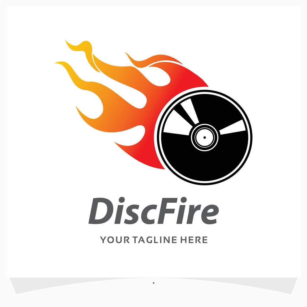 disc fire logo design template vector