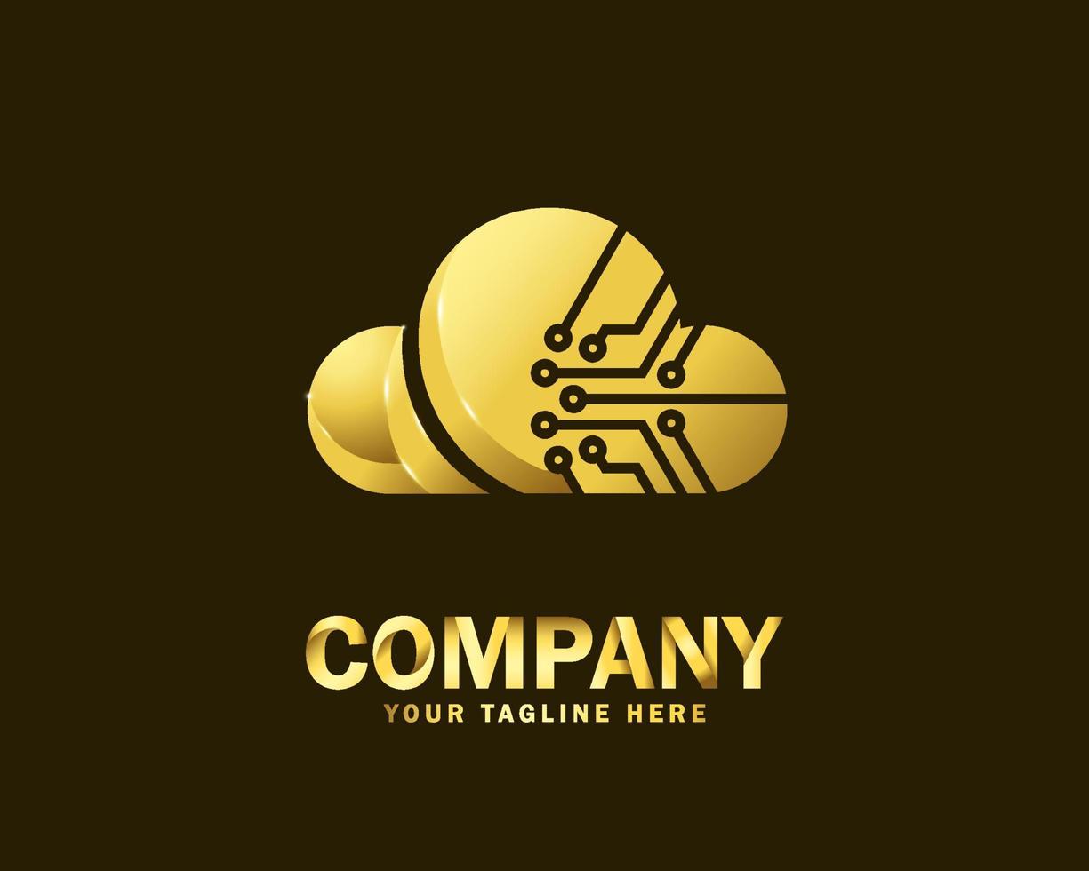 luxury gold protection shield logo design template vector