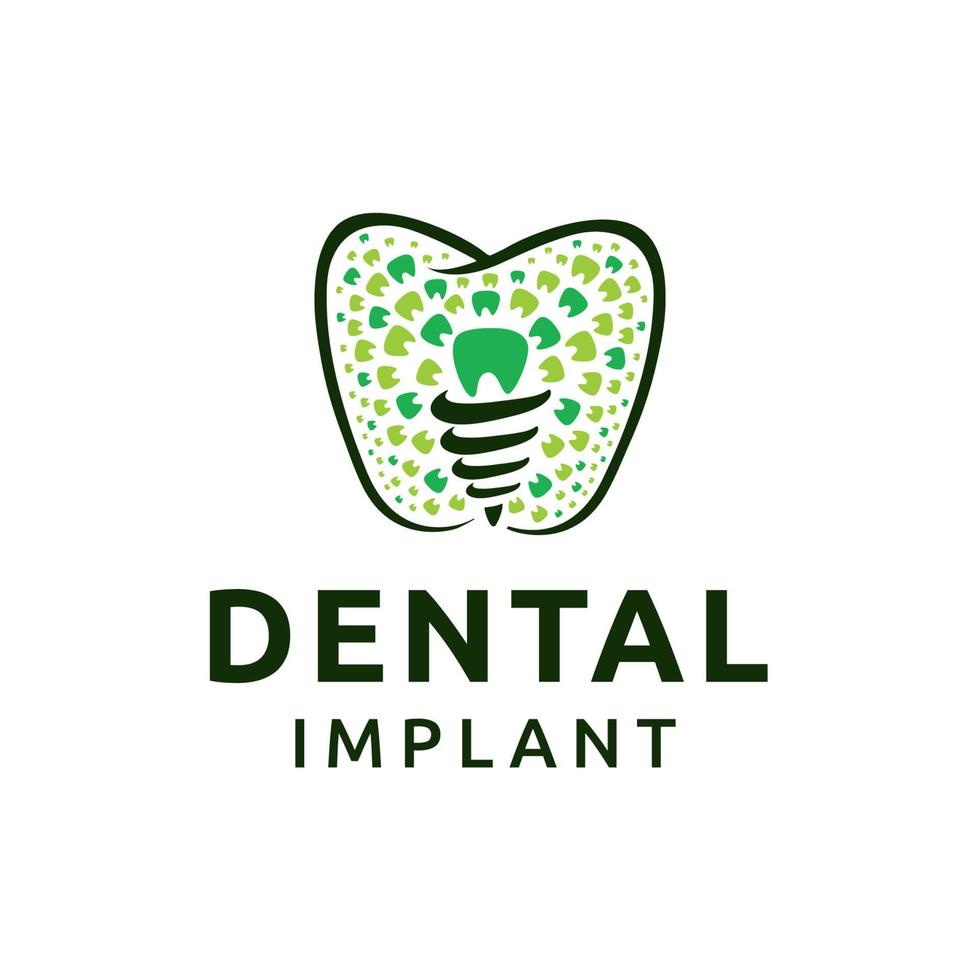 dental implant logo design template inspiration vector