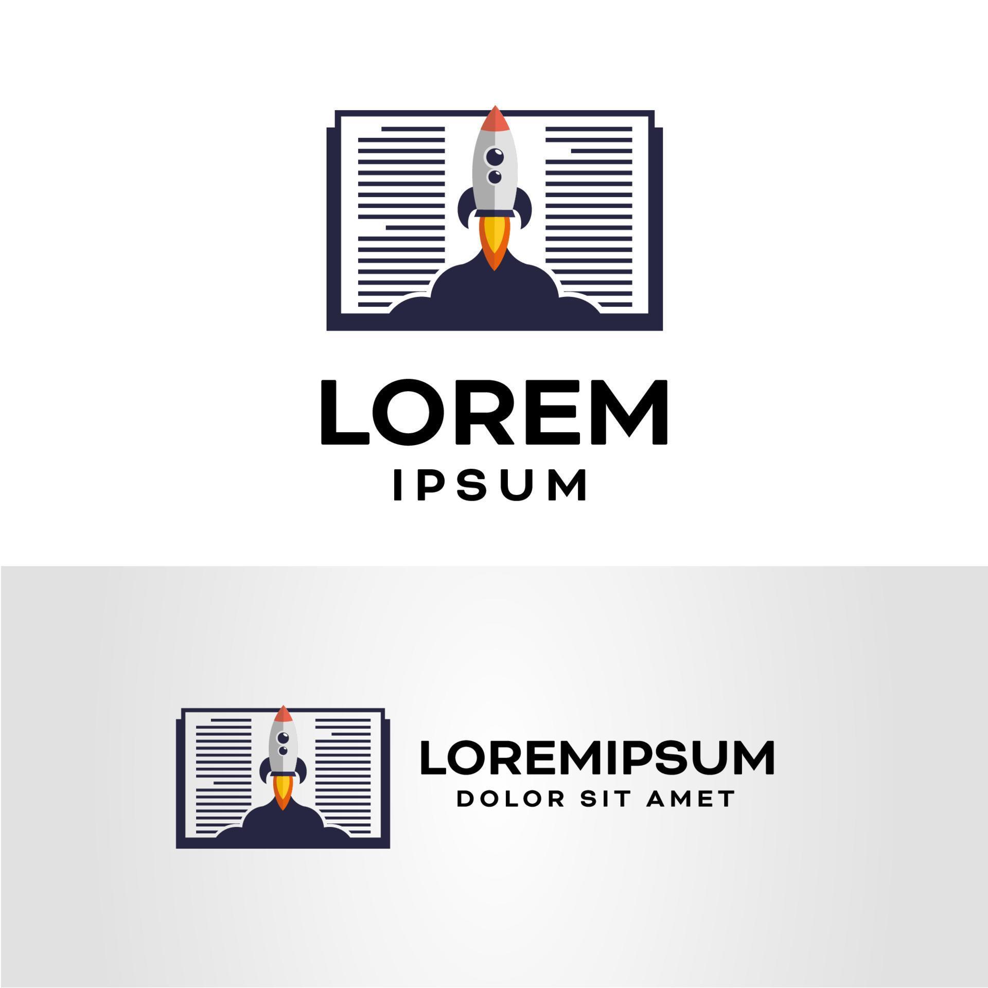 Rocket Book Logo Design Template with white background 14798996 Vector