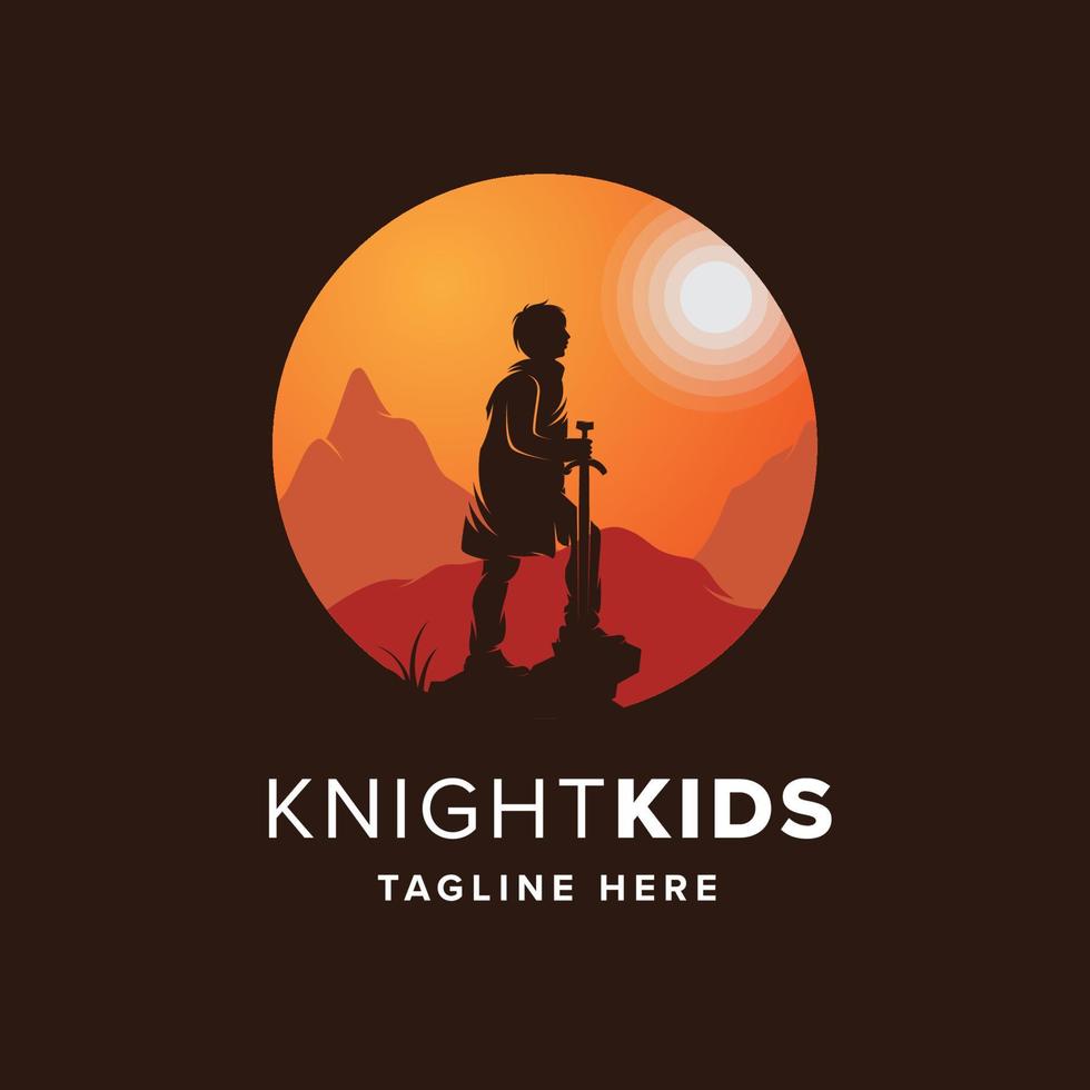 Knight Kids Logo Design Template vector