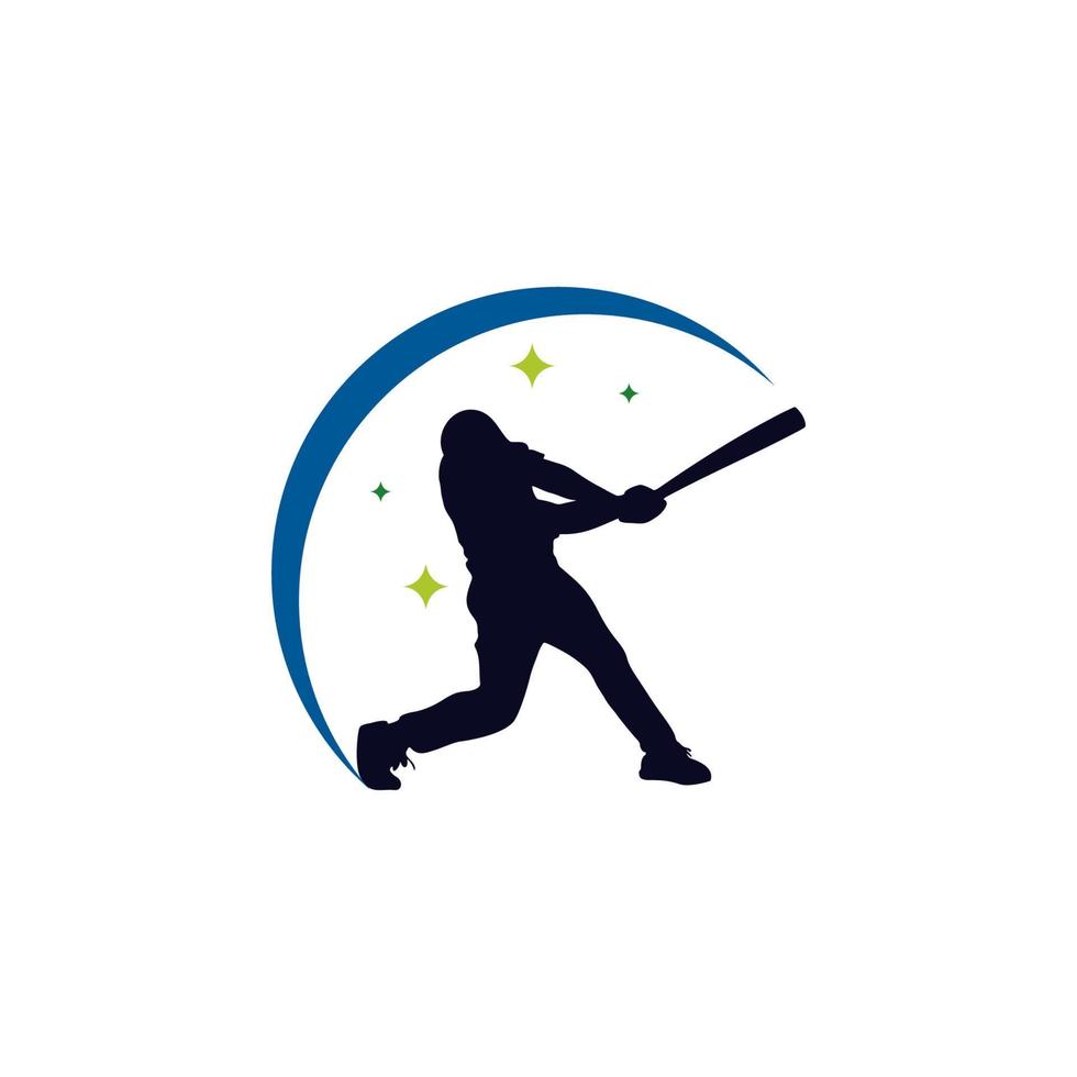 plantilla de diseño de logotipo de béisbol con fondo blanco vector
