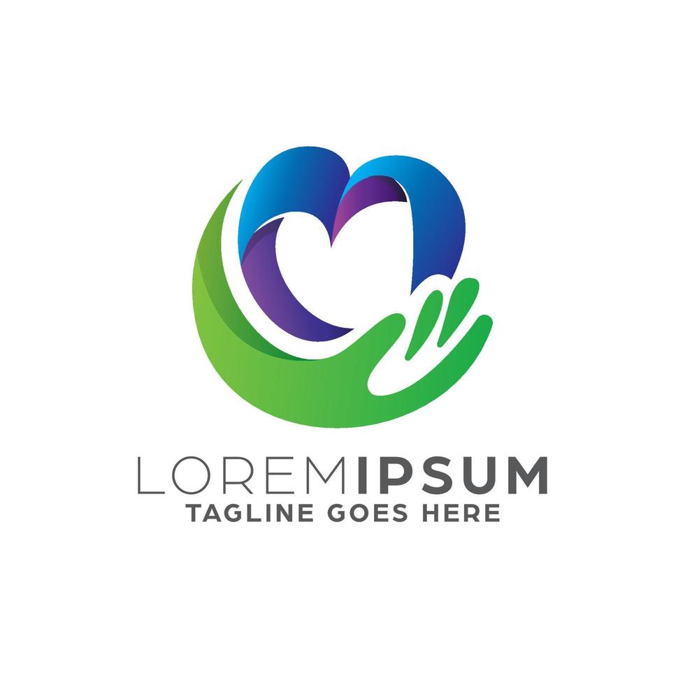 Gradient Abstract Love Care Logo Template vector
