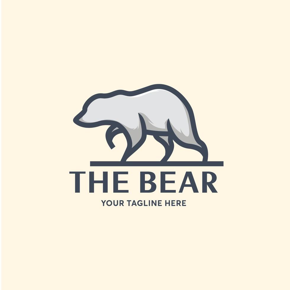 inspiración de plantilla de diseño de logotipo de oso - vector