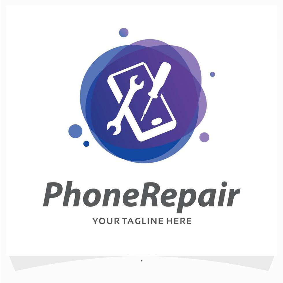 phone repair logo design template vector