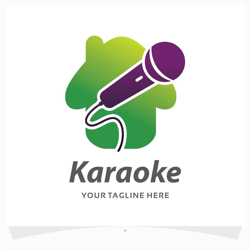 karaoke studio logo design template vector